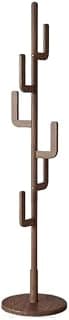 Dh2yjnbf3 Stehend Bodenstehende Luxus-Garderobe aus Holz mit vertikaler Stange, einfacher Kleiderbügel for Mäntel, Hüte, Schals und Handtaschen Flur(Bruin)