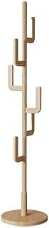 Dh2yjnbf3 Stehend Bodenstehende Luxus-Garderobe aus Holz mit vertikaler Stange, einfacher Kleiderbügel for Mäntel, Hüte, Schals und Handtaschen Flur(Natural)
