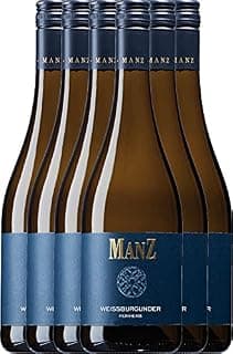 Weißburgunder feinherb von Weingut Manz - Weißwein 6 x 0,75l VINELLO - 6er - Weinpaket inkl. kostenlosem VINELLO.weinausgießer