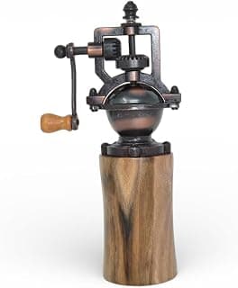 Holz Gewürzmühle - Gewürzmühle - mit Kurbel - Walnuss Geschenk handmade - Pfeffermühle - Salzmühle Unikat Mahlgrad einstellbar Geschenkidee Antik-Optik Nussholz - Küchenaccessoire aus Holz