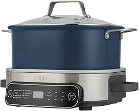 Ninja Foodi PossibleCooker, 6L Digitaler Multikocher & Schongarer mit Topf, und Reiskocher, vielseitige 8-in-1-Funktionen, Dampfeinsatz, Löffel &Glasdeckel, Anbraten, Backen, nachtblau, MC1101EU