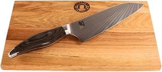 KAI Shun Nagare Geschenkset NDC-0702 – Japanisches Santokumesser 18 cm mit Eichenholz-Schneidebrett – 72 Lagen Damaszenerstahl, ultrascharfe Klinge, ergonomischer Griff, Luxus-Messer-Set