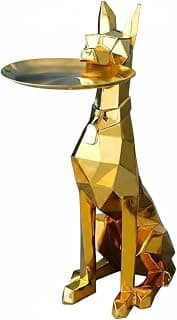 Hundefigur-Figur Geschenkidee Hundemodell Aufbewahrung Hundefigur-Tablettfigur für Empfangsbereich, Gold, Leichter Luxus