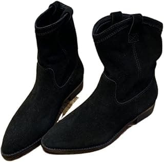 Stiefel für Damen Damenstiefel und -Schuhe Herbst Luxus Designer Denim Leder Knöchel Gummi Spitz High Heels Basic Stoff Mikrofaser Beflockung (Color : 3, Size : 8.5)