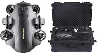 Unterwasser-Drohne mit 4K-Kamera V6 Expert Mini ROV Elektrisches U-Boot Tauchroboter 14400mAh VR Unterwasser-Roboterarm für Pipeline-Inspektion Fischerei (M100A)
