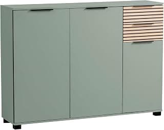 Schildmeyer Alexa Schuhschrank 701939, Pistazie/Akustikpaneel Optik, 141,9 x 35,0 x 105,5 cm
