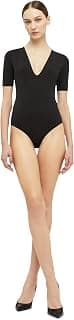Wolford Damen Deep V String Body,Frauen String-Body,Basic,Langarm-Oberteil,Rundhals-Ausschnitt,figurbetont,transparent,Black,XS (X-Small)