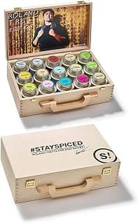 Roland Trettl´s 15 Lieblingsgewürze in schöner Holzbox I 15 x Edle Gewürze Geschenkbox I Gewürzset für Mann Frau I 15 x Reingewürze & Gewürzmischungen in 170 ml Weißblechdosen I LIMITED EDITION