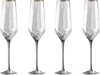 Champagner Flöten 300Ml Champagner Gläser High-End Weißwein Becher Set Von 4 Light Luxus Gehämmert Champagner Flöte Champagner Glas