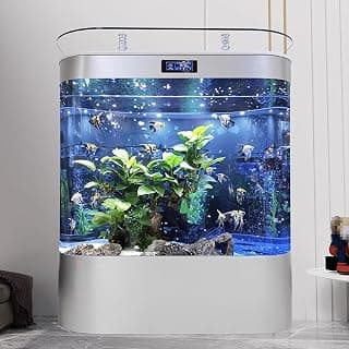 Intelligentes Luxus-Aquarienset, Großes Ökologisches Heimaquarium, Integriertes Vertikales Aquarium, Mit Beleuchtungs- Und Filtersystem, Komplette Aquarienausrüstung,Length 80cm f