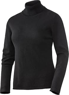 Damen Kaschmir-Seide Rollkragenpullover, weicher Strickpullover für Frauen, Ganzjahres-Pullover, Schwarz, Gr. 38-48