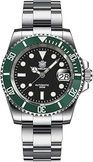 watchdives Steeldive Herren Automatikuhr SD1953 Edelstahl NH35 Uhrwerk 300 m Taucheruhren, Schwarzes Zifferblatt grüne Lünette, Luxus, Freizeit, Mode, Business, Tauchsport