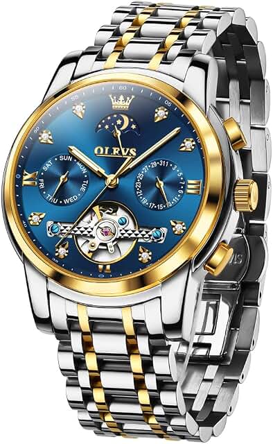 OLEVS Uhren Herren Echtholz Armband wasserdichte Quarzuhr Modische Business Freizeituhr