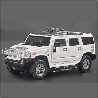 Diecast Modellauto 1:18 Für Hummer H2 Modellauto Aus Metallguss Mit Rückziehmechanismus – Sammlerstück Modellfahrzeuge Dekoration(Weiß)