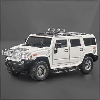 Auto Modell 1:18 Für Hummer H2 Für Highway 61 Offroad-SUV Modellauto Aus Metallguss Sammlermodelle Modellauto(Weiß)