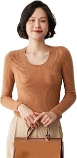 Damen-Pullover aus 100 % Kaschmir, U-Ausschnitt, schmal, Basic Strickpullover, Strecth-Hose