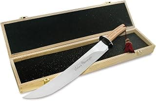 Coltellerie Maserin Champagnersäbel aus Edelstahl mit Griff aus Olivenholz und Schublade aus Holz