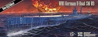 Das Werk DW72001 S.M. U-Boot 9-1:72 Marine Modellbausatz - Deutsches Unterseeboot Erster Weltkrieg - 80 cm lang - Ungebaut