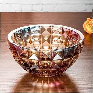 TOMYEUS Obstkörbe Leichte Luxus verdickte Glasfruchtplatte moderner Haushalt einfacher Mode Obst Schüssel Salat Schüssel Snack Dessert Schüssel Lagerschale Obstschale