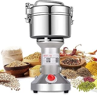 LEJIEYIN Elektrische Kräutermühle 550 g Hochgeschwindigkeits-Gewürzmühle aus Edelstahl Elektrische Mehlmühle Kräutermühle Superfeine Pulvermaschine für trockene Lebensmittel Grin