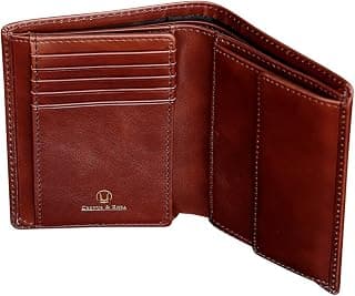 Geldbörse mit Münzfach aus Leder - Modell: Charon - Mit Geschenkbox - Geldbeutel Brieftasche Portemonnaie Geldklammer (Dunkelbraun)