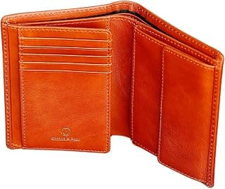 | Luxus Geldbörse mit Münzfach aus exklusivem Leder (Charon) | Geldbeutel - Brieftasche - Portemonnaie - Geldklammer | Echtleder | Mit eleganter Geschenkbox | Herren (Cognac)