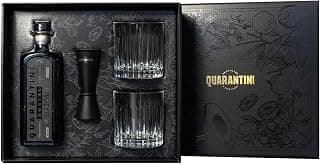 Quarantini Black Gin 42% Vol. (500 ml Geschenkset) – mit fruchtigen Botanicals aus Papaya und Bergamotte
