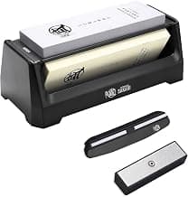 MITSUMOTO SAKARI Japanisches Schleifstein Messer, Wetzstein 240/1000/6000 Korn und Grobe Präzision, Neuer 3-Seitiger Schleifstein mit Rutschfester ABS-Basis