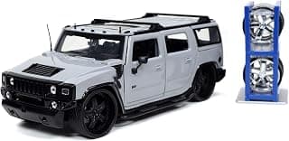 Jada Toys Just Trucks 1:24 2003 Hummer H2 mit Rack Druckguss Auto grau, Spielzeug für Kinder und Erwachsene, 32310