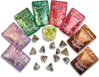 TEAdUP® Gin Botanicals Party Bundle – 80 BoozyBags für Gin & Tonic sowie alkoholfreie Drink-Kreationen – 4 Signature-Sorten mit Gurke Minze, Lavendel Rose, Himbeere Chili & Kaffee Kakao