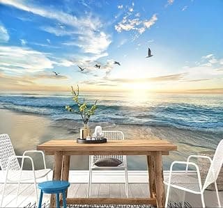 Küste Landschaft Sonnenuntergang Meer Strand 3D Tapeten Tapete Luxus Home Esszimmer Fototapete Effekt Wohnzimmer Schlafzimmer Kinderzimmer-430cm×300cm