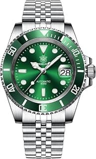 watchdives Steeldive Herren Automatikuhr SD1953 Edelstahl NH35 Uhrwerk 300 m Taucheruhren, Schwarzes Zifferblatt grüne Lünette, Luxus, Freizeit, Mode, Business, Tauchsport