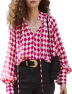 Seidenbluse für Frauen 100% Reine Seide Elegante Hemden: Damen Langarm Blusen Luxus Vintage Herbst Tops Button-Down-Shirt