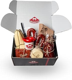 Moretti® Handgemachter Geschenkkorb mit Wurstwaren und Käse – Perfekt für Weihnachtsgeschenke 2024, Sommerpicknicks und Aperitifs – Beinhaltet Geschenke (GESCHENKKORB AUS KALABRIEN)