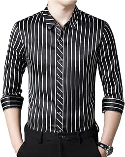 Button-Down-Hemden für Herren, Maulbeerseiden-Basic-Büro-Luxus-Langarmhemd mit Langen Ärmeln für Herren Business-Bluse
