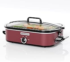 Magnifique Schongarer mit Kasserolle, manuelle Warmeinstellung, perfektes Küchengerät für Familienessen, spülmaschinenfest, 4 l, Rot