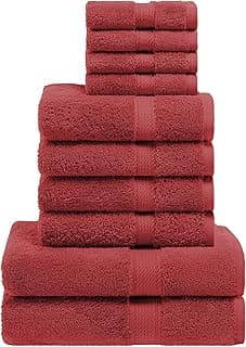 Superior 10-teiliges Handtuch-Set aus ägyptischer Baumwolle, enthält 2 Badetücher, 4 Handtücher, 4 Gesichtstücher/Waschlappen, ultraweiche Luxus-Handtücher, Dicke Plüsch-Essentials, Gästebad, Spa,