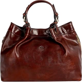 Schultertasche Damen - Handtasche aus Leder - Made in Italy - Tragetasche - Businesstasche - Tasche für Damen
