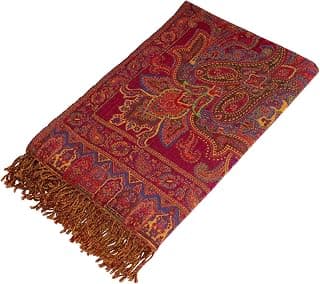 Lorenzo Cana Luxus Decke Jacquard gewebt Wolldecke Baumwolldecke Baumwolle mit feinster Wolle vom Merino - Lamm Wohndecke Decke Lammwolle Paisley Sofadecke 140 cm x 200 cm 9625633