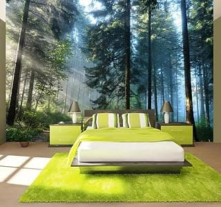 Sonnenschein Frisch Grün Wald Naturlandschaft 3D Tapeten Tapete Luxus Home Esszimmer Fototapete Effekt Wohnzimmer Schlafzimmer Kinderzimmer-430cm×300cm