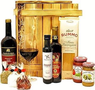 Italienisches Geschenkset „Florenz“ | Großer Geschenkkorb mit Wein, Olivenöl & vielen Spezialitäten aus Italien | Präsentkorb für Frauen & Männer zum Geburtstag, Weihnachten