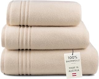 Luxus Handtücher Set beige, 3er Set, Handtuch (50x100cm), Duschtuch (67x120cm), Saunatuch (80x200cm), 600g/m² Premiumqualität, 100% Baumwolle, Zerotwistgarn, super weich, Made in Austria