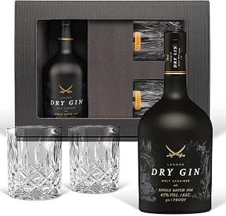 Gin Geschenk-Set Sansibar Luxus-Dry Gin (0.7 l) inkl. 2 Tumbler Gläsern. Das Luxusgeschenk für den Genießer