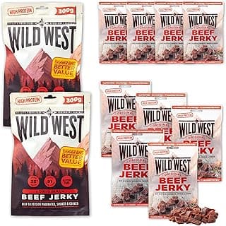 Wild West Beef Jerky 1kg Bundle - Original Rindfleisch Snacks in verschiedenen Größen - Beef Jerky high Protein Trockenfleisch, Protein Snack