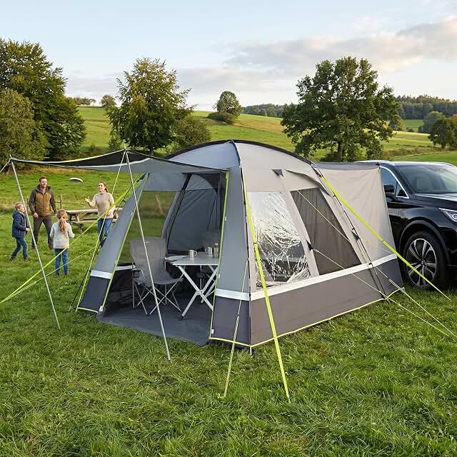 High Peak Heckzelt Auto freistehend, Autozelt Vorzelt mit Kederanschluss, höhenverstellbarem Fahrzeuganschluss, Busvorzelt für SUV, Van, Bus, Wohnmobil, Wohnwagen, Camping Reise Outdoor Familienurlaub
