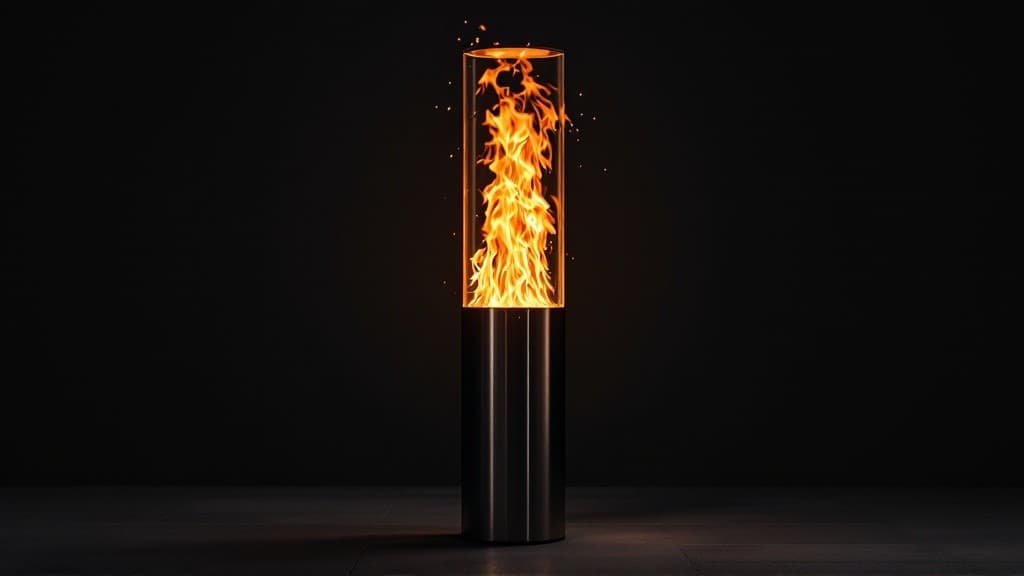 Feuersäulen aus Rost | Edelstahl mit (Bio) Ethanol & Holz