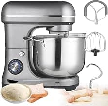Gewerbliche Küchenmaschine mit 10 Litern Fassungsvermögen, 8 Geschwindigkeitsstufen, inklusive Knethaken, Rührhaken und Schneebesen. Ideal für Bäckereien, Restaurants und Schulen.