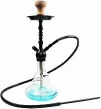 Luxus Shisha Set Hookah Set 24 Aluminium Hukah-Kit Mit Stabilem Glastank Silikon-Hukahn-Schlauch Lehm-Hukahn-Schüssel Magic LED-Licht