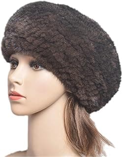 keusyoi Winter Luxus Damen Mütze Pelz Beanies Handgefertigte Strickmütze Warm Baskenmützen Mützen Mode Damen Fellmütze