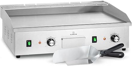 Klarstein Elektrogrill, Tischgrill mit LED-Anzeige, Elektrogrill für Balkon & Indoor, Edelstahl, Grillplatte mit abnehmbarer Antihaftplatte & Spritzschutz,Grill Elektrisch 200 W, Silber